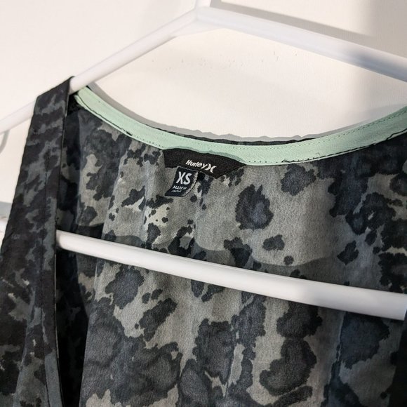 Hurley Marble Print Mesh Panel High Low Dress Black Grey Size XS - Picture 4 of 9